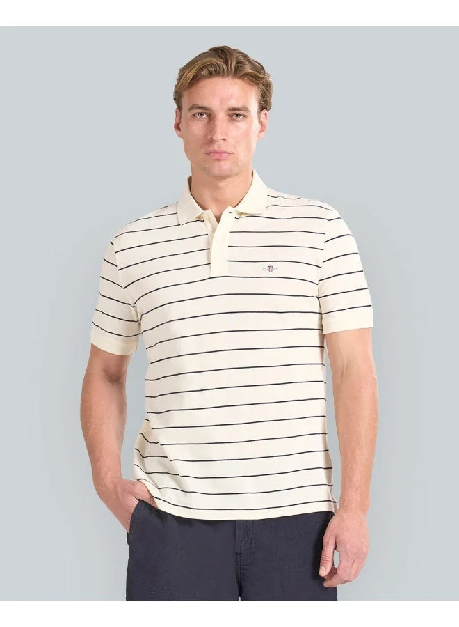 GANT Gant Striped Short Sleeve Polo For Men (Navy & White)