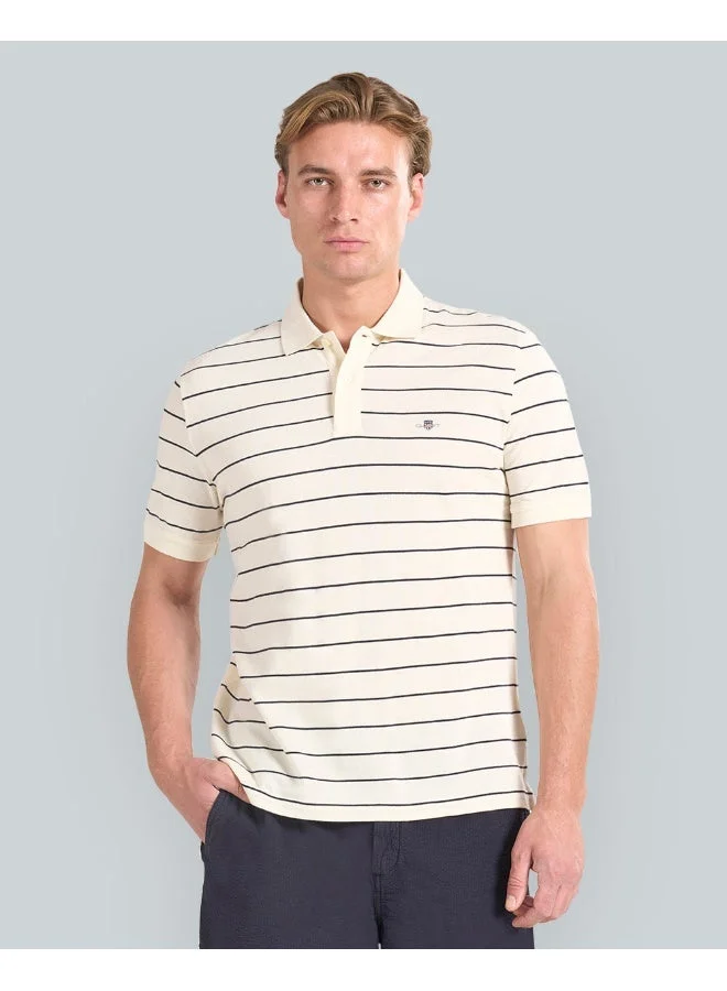 GANT  Gant Striped Short Sleeve Polo For Men (Navy & White) for Men | Best Price UAE