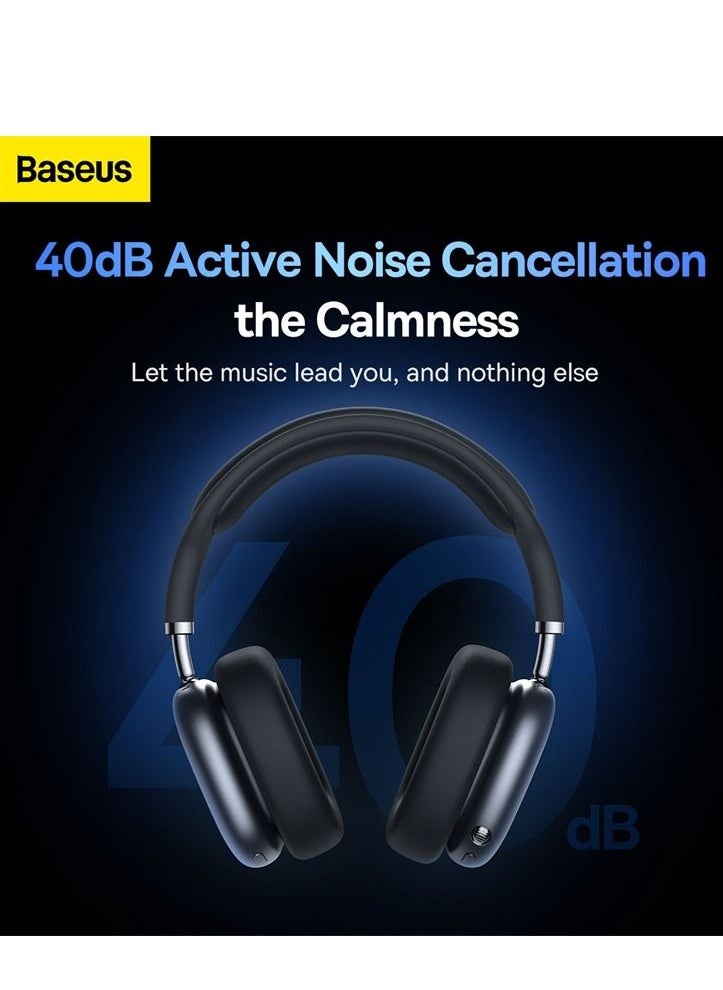 Baseus - BASEUS Bowie H2 Noise-Cancelling Wireless Headphone Bluetooth V5.2 Game Music Over-Ear Headset  (Grey) - Image 1