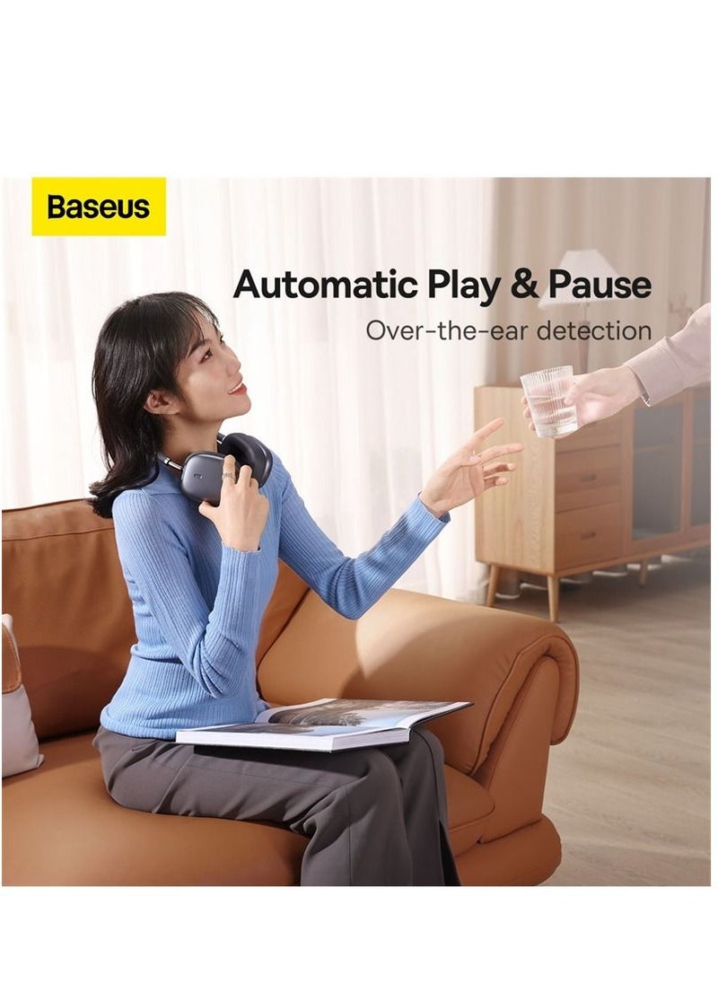 Baseus - BASEUS Bowie H2 Noise-Cancelling Wireless Headphone Bluetooth V5.2 Game Music Over-Ear Headset  (Grey) - Image 1