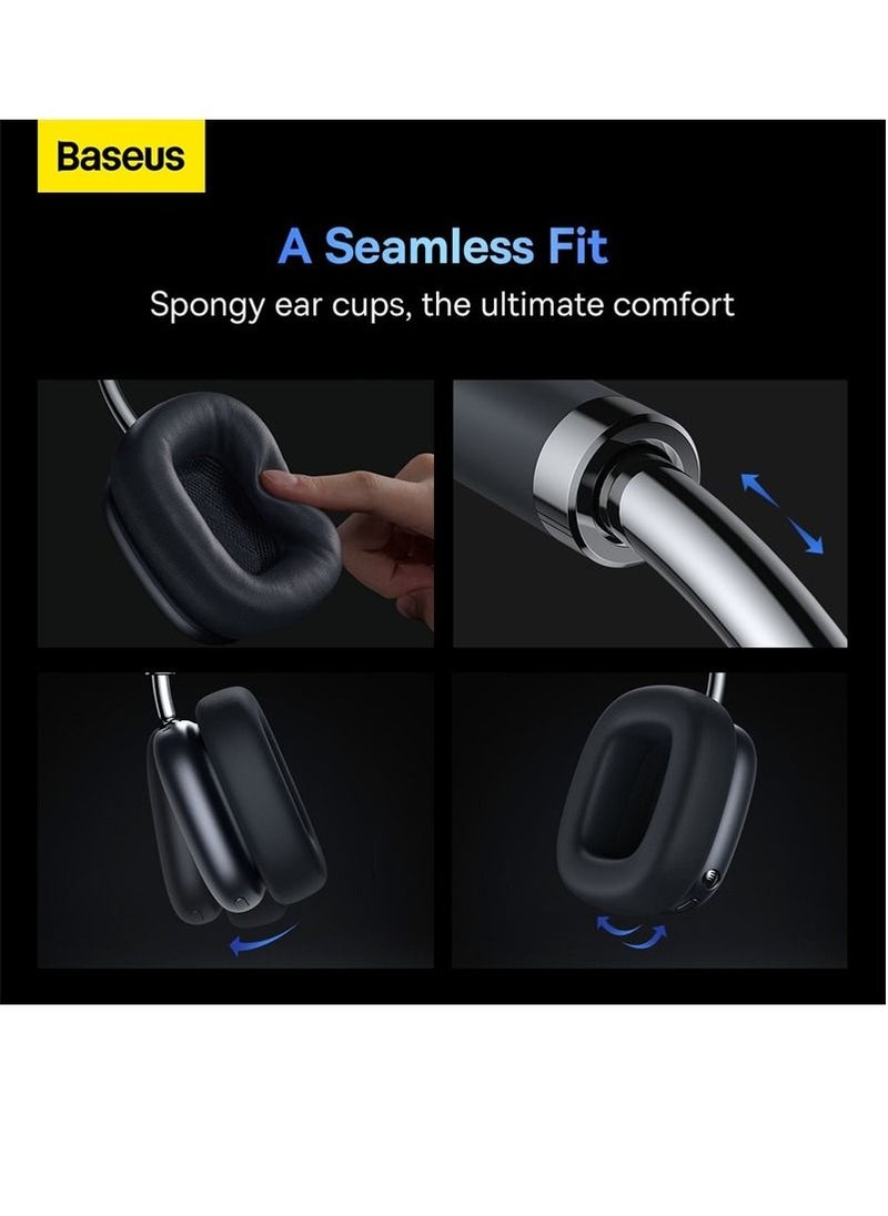 Baseus - BASEUS Bowie H2 Noise-Cancelling Wireless Headphone Bluetooth V5.2 Game Music Over-Ear Headset  (Grey) - Image 1