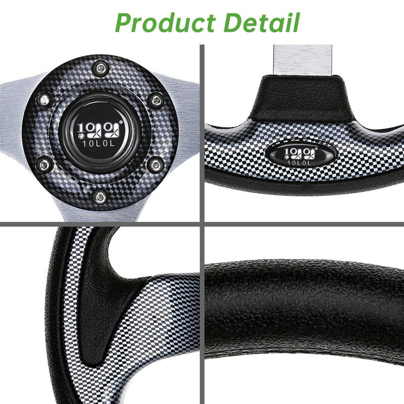 10L0L Golf Cart Steering Wheel, Universal Design Fit Yamaha, EZGO RXV & TXT, Club Car DS, Club Car Precedent Tempo, Most Golf Cart (Orion Gray) - Image 4