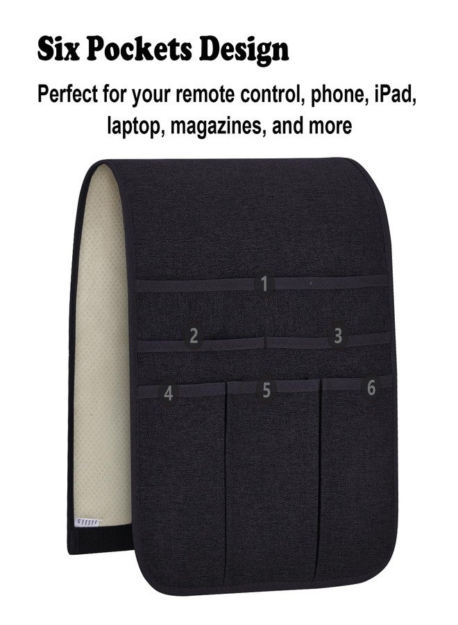 حامل جهاز التحكم عن بعد من تينيوكس، منظم كرسي بذراعين للأريكة القابلة للإمالة، منظم مسند ذراع مانع للانزلاق مع 5 جيوب للمجلات والأجهزة اللوحية والهواتف وأجهزة الآيباد - Image 2