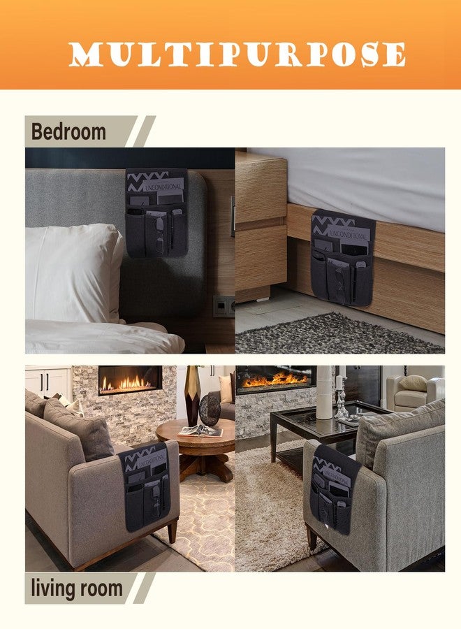 حامل جهاز التحكم عن بعد من تينيوكس، منظم كرسي بذراعين للأريكة القابلة للإمالة، منظم مسند ذراع مانع للانزلاق مع 5 جيوب للمجلات والأجهزة اللوحية والهواتف وأجهزة الآيباد - Image 5