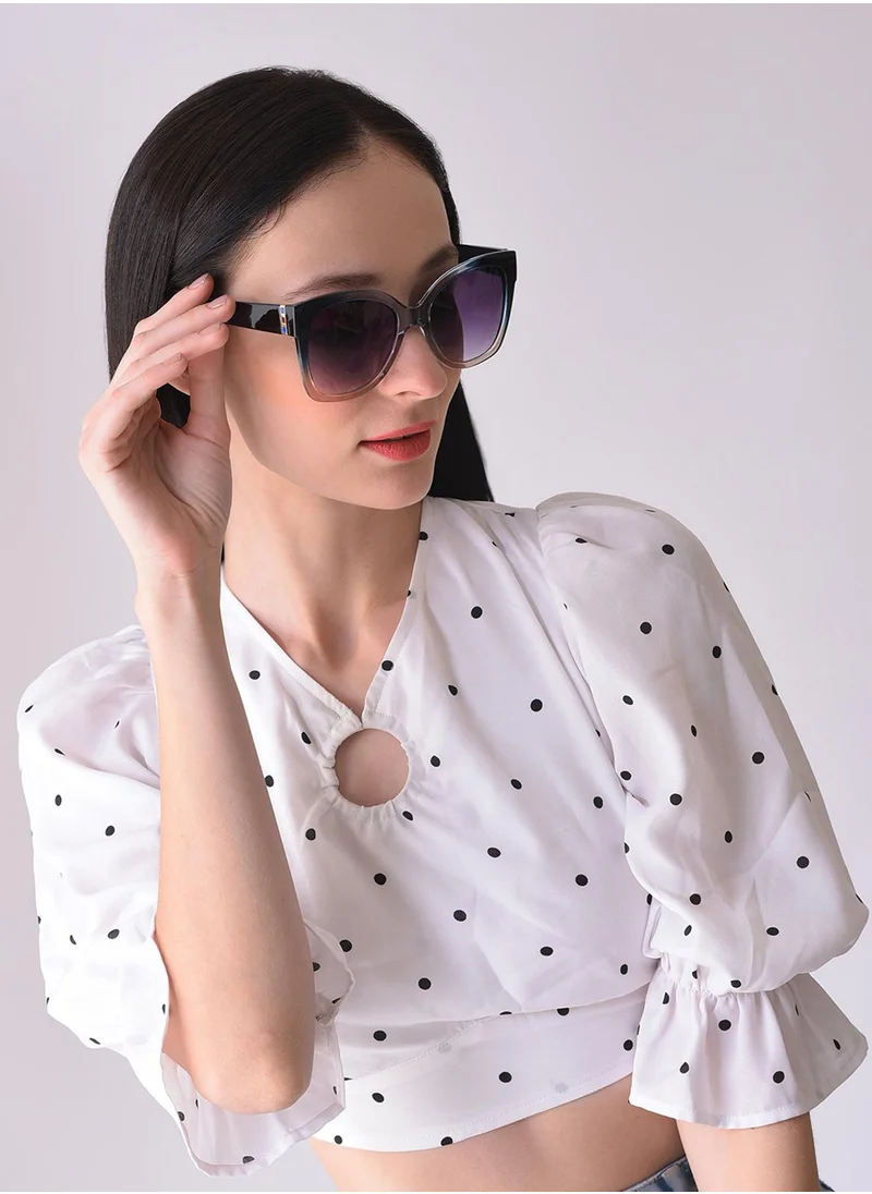 Haute Sauce Black Lens Blue Cateye Sunglasses