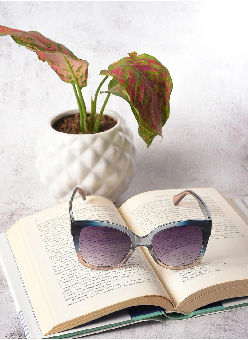 Haute Sauce Black Lens Blue Cateye Sunglasses