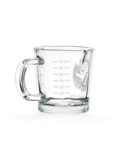 Espresso Shot Glass with Handle & Measurement markings, Made of Glass, 2.4oz - Clear