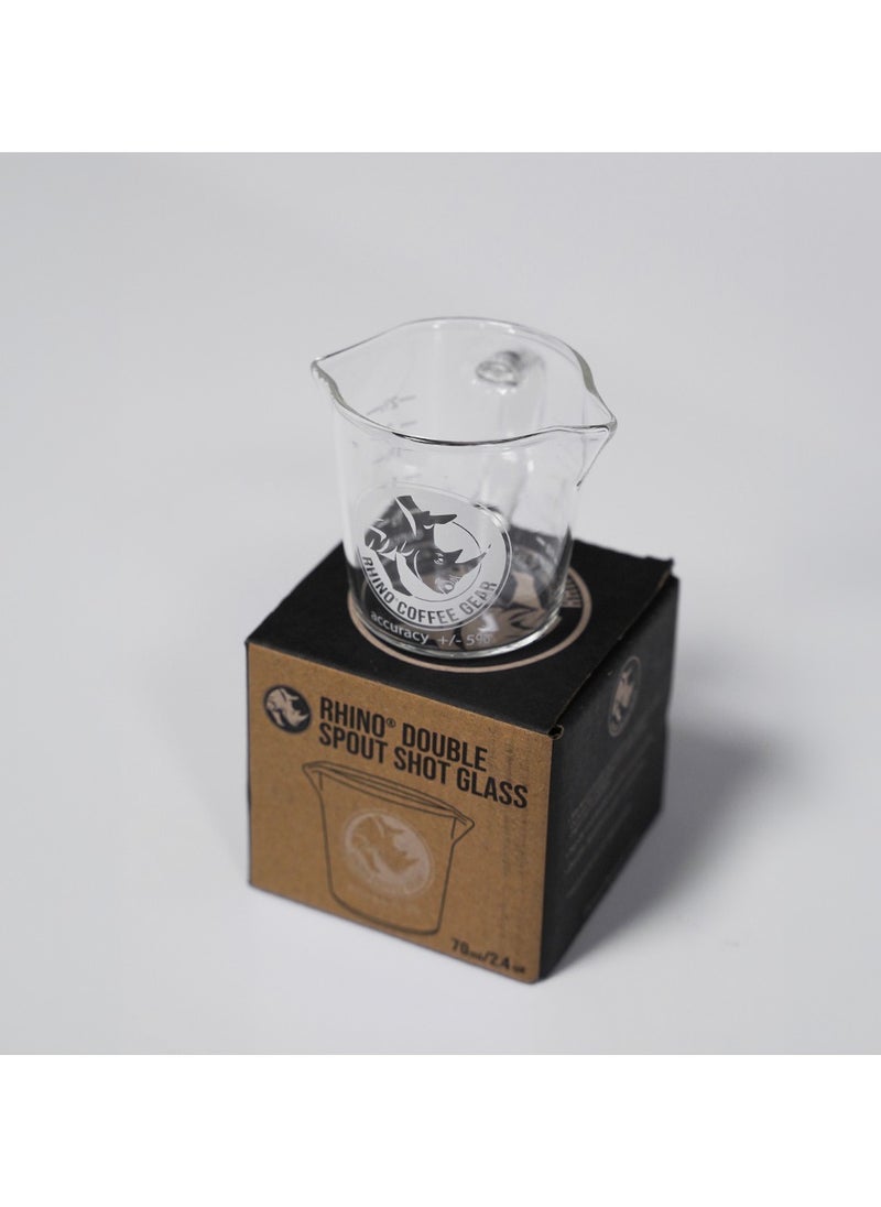 Rhino Coffee Gear - Espresso Shot Glass with Handle & Measurement markings, Made of Glass, 2.4oz - Clear - Image 1