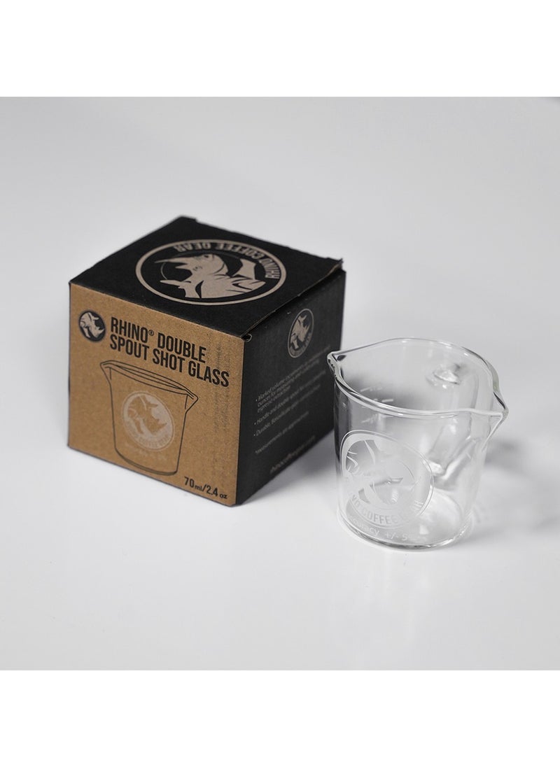 Rhino Coffee Gear - Espresso Shot Glass with Handle & Measurement markings, Made of Glass, 2.4oz - Clear - Image 1