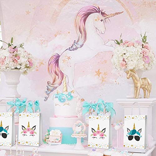 BCHOCKS 16 PCS Unicorn Party Favor Bags for Birthday Supplies - Gift Goody Treat Candy Bags for Girls Kids Decorations - Image 4