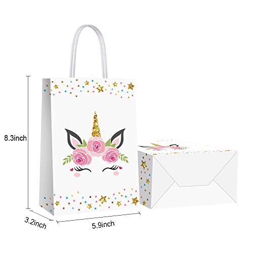 BCHOCKS 16 PCS Unicorn Party Favor Bags for Birthday Supplies - Gift Goody Treat Candy Bags for Girls Kids Decorations - Image 3