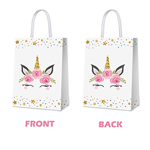 BCHOCKS 16 PCS Unicorn Party Favor Bags for Birthday Supplies - Gift Goody Treat Candy Bags for Girls Kids Decorations - Image 5