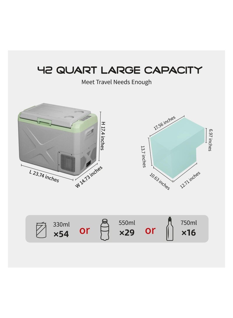 DLC 33540 40L Portable Car Fridge Freezer – 12V Camping Refrigerator for RV, Truck & Fishing with Fast Cooling & LED Light - Image 2