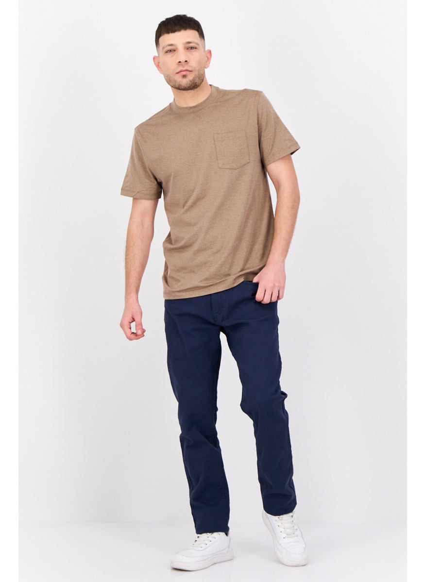CROSSHATCH Men Regular Fit Solid Chino Pants, Navy Blue  - Image 4