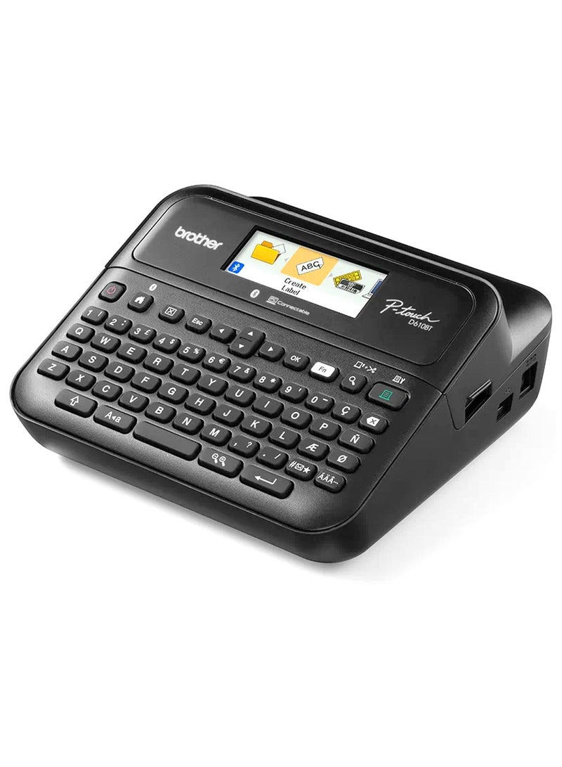 بروذر PTD610BVP P-Touch Bluetooth، طابعة ملصقات سطح المكتب بضمان محدود لمدة عامين - Image 1