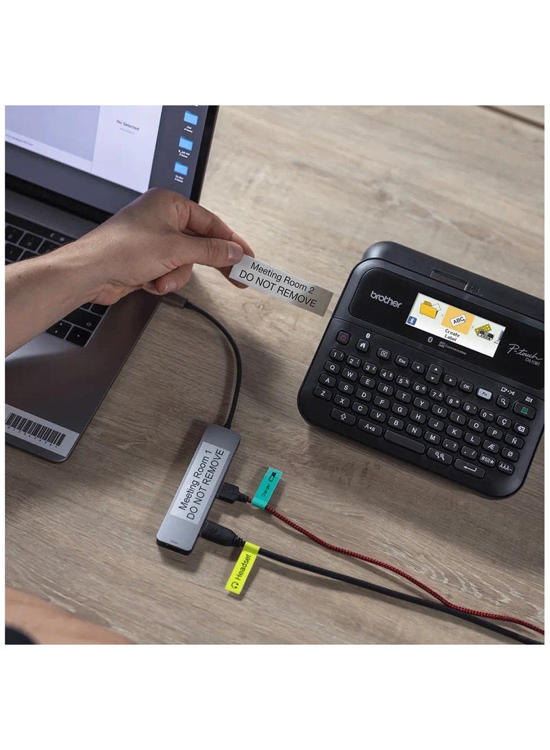 بروذر PTD610BVP P-Touch Bluetooth، طابعة ملصقات سطح المكتب بضمان محدود لمدة عامين - Image 4
