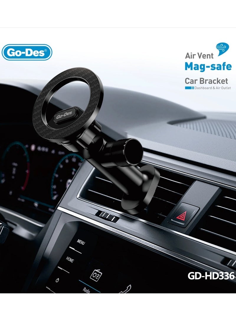 GO-DES HD336 Universal Car Mount Holder for Smartphones and GPS Devices - Adjustable 360° Rotation, One-Button Release, Strong Suction Cup, and Compatible with All Phones (4-7 inch) for Hands-Free Navigation and Safe Driving - Image 2