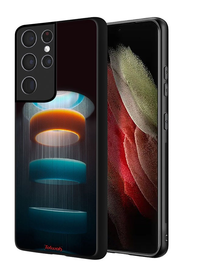 Tolwak Samsung Galaxy S21 Ultra 5G Protective Case Cover Rings Art Pattern - Image 1