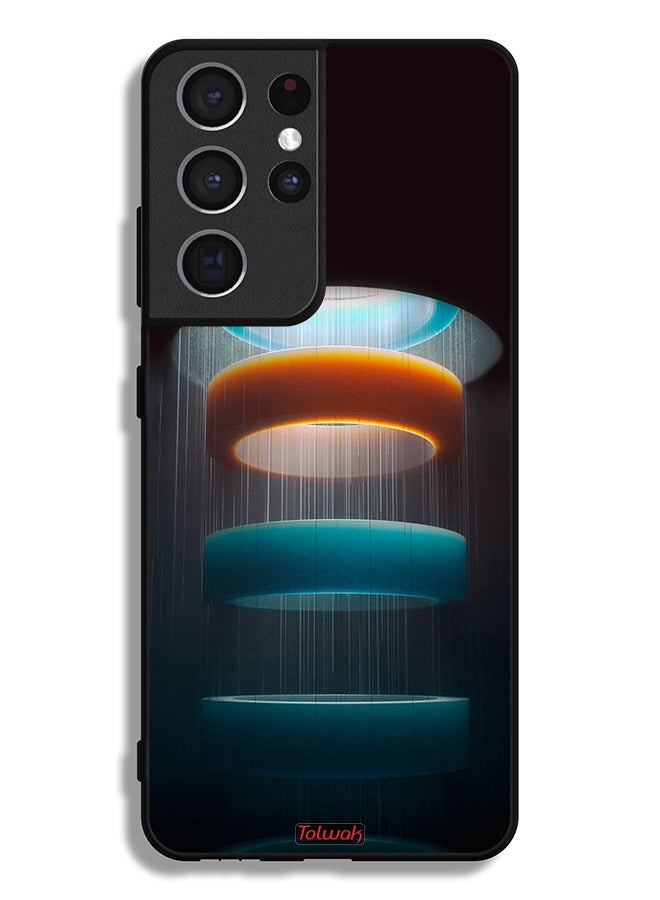 Tolwak Samsung Galaxy S21 Ultra 5G Protective Case Cover Rings Art Pattern - Image 3