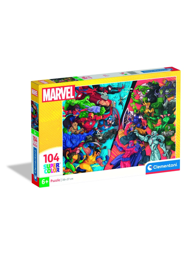 Clementoni Puzzle Marvel Heroes vs Villain 104-Pieces | Jigsaw Puzzle | Children's Puzzle | Preschool Learning Toys | Develops Problem Solving Skills | Made in Italy - Image 1