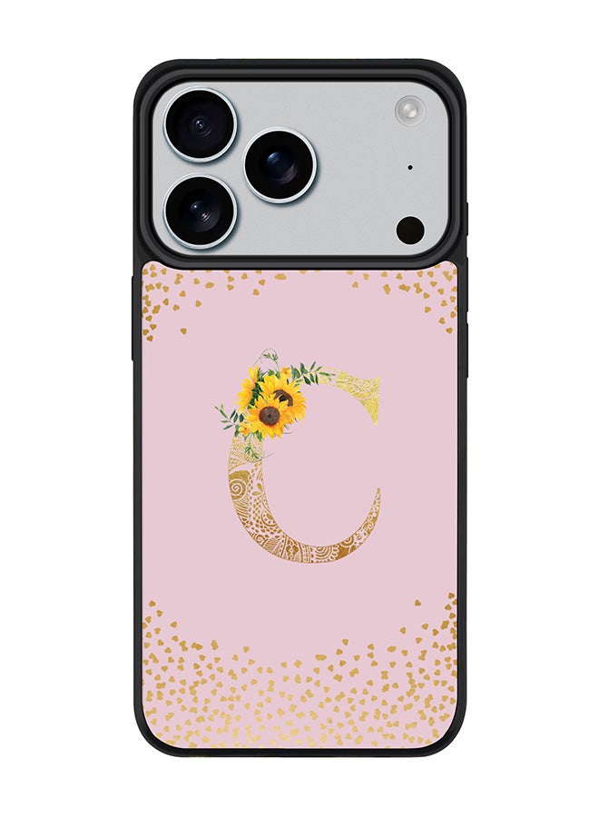 Stylizedd iPhone 17 Pro Case, [Compatible with MagSafe] Slim Magnetic cover Phone Case iPhone 17 Pro -Custom Floral Monogram - C  (Pink ) - Image 1