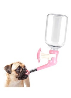 Pink No Drip Dog Water Bottle 11.2 Oz Small Medium Sized Dogs 15-30 lb Pet Wire Cage Feeder Leak-Proof Pet Kennel Dispenser Drinker BPA-Free