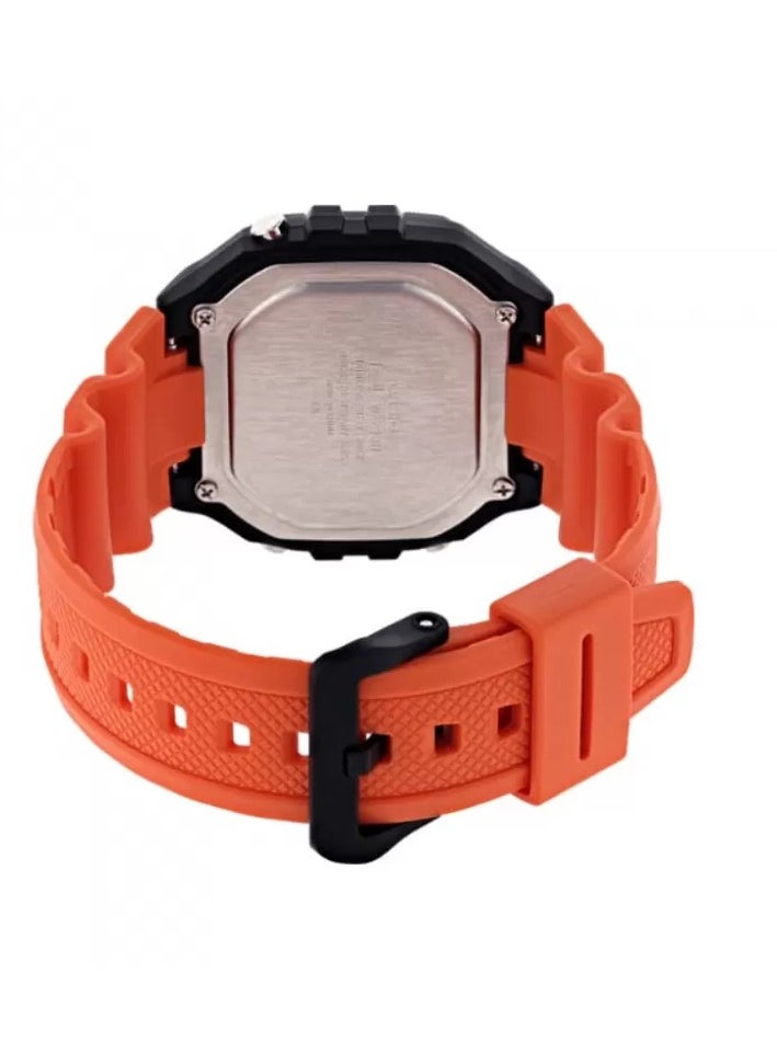 CASIO Casio W-218H-4B2VDF Resin Digital Watch for Unisex - Orange & Black  - Image 3