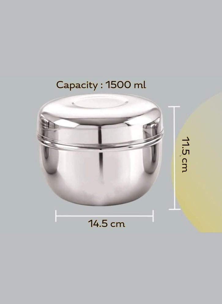 ايدا حاوية تخزين من الفولاذ المقاوم للصدأ بسعة 1.5 لتر - Image 2