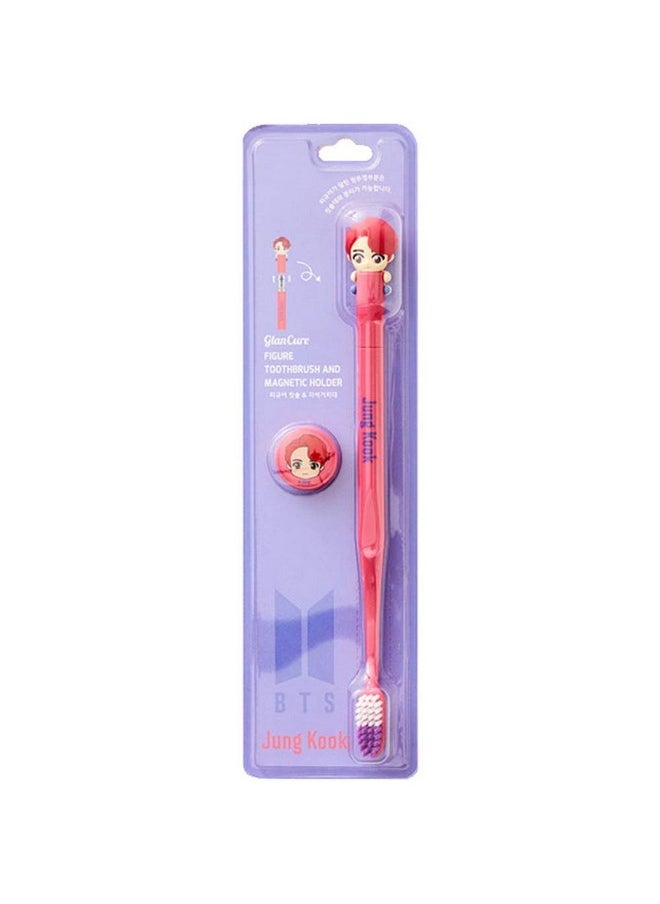 BTS [BTS Official Merchandise] Fans Gift - K-Pop Idols Goods - BTS Character Figure Toothbrush with Convenient Magnetic Holder (Jung Kook)  - Image 1