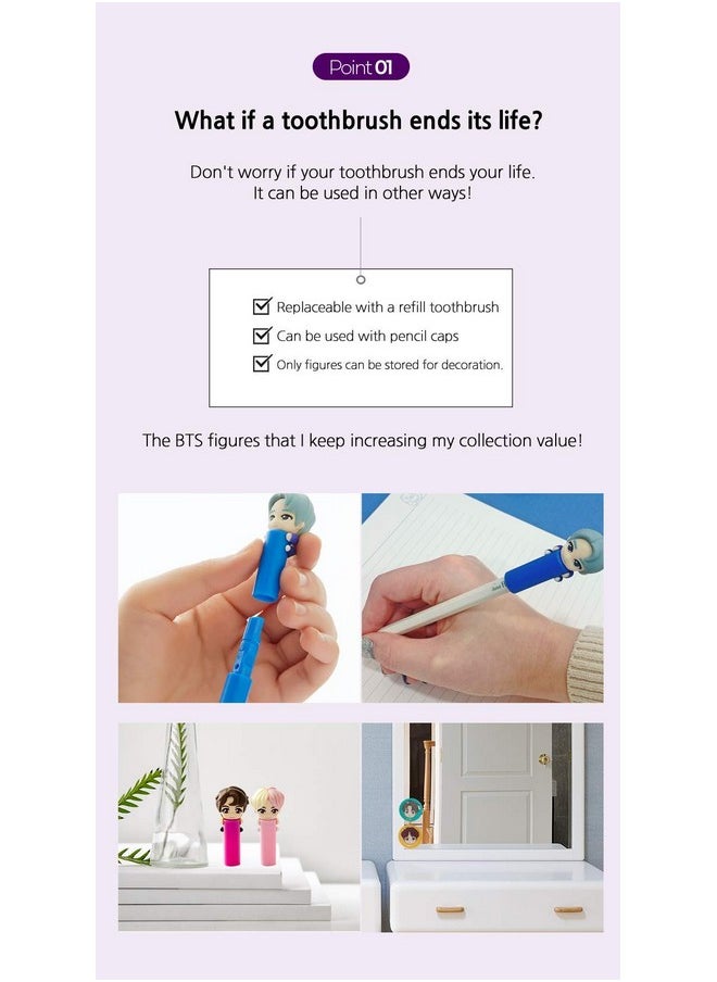 BTS [BTS Official Merchandise] Fans Gift - K-Pop Idols Goods - BTS Character Figure Toothbrush with Convenient Magnetic Holder (Jung Kook)  - Image 5
