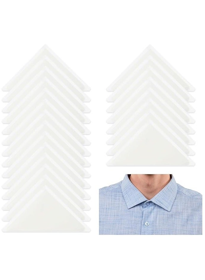 100PCS Collar Stays for Men's Dress Shirts, No Curl Collar Polo Shirt Collar Stays, Instantly Peel Plastic Collar Anti-Warping Edge Sticker for Shirts and Polo Shirts  - Image 1