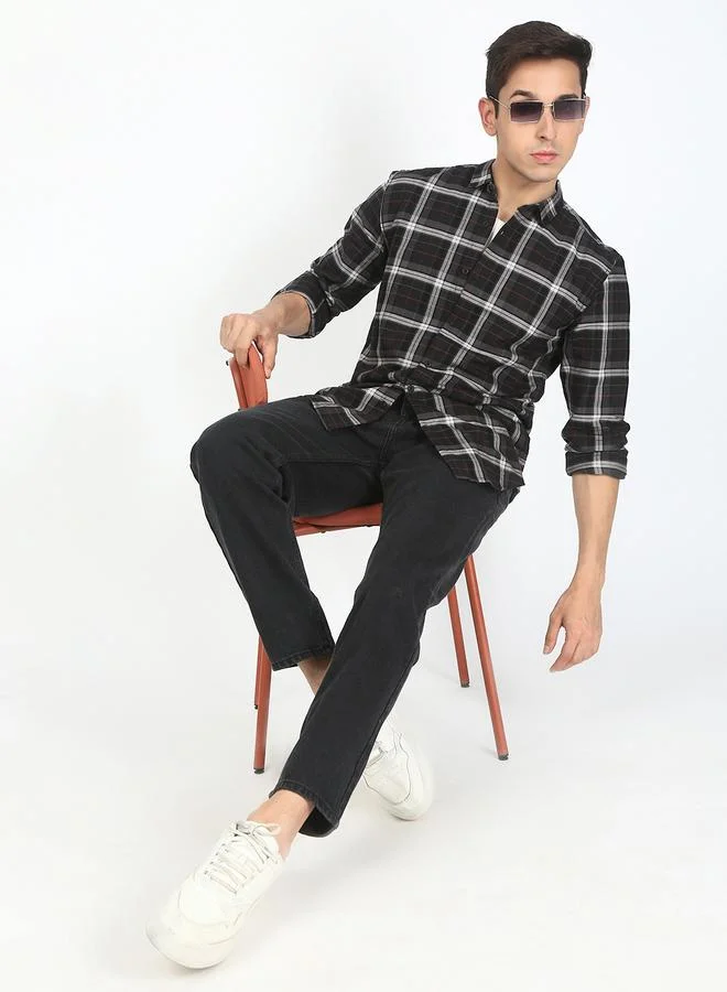 ستايلي Men Black Checked Casual Shirt By Bene Kleed