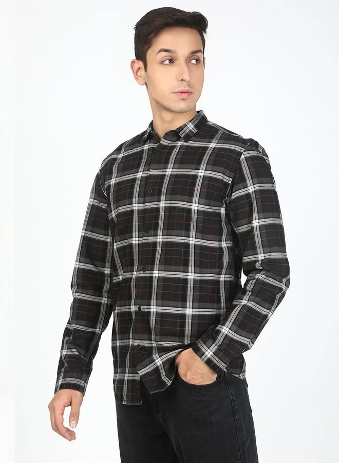 ستايلي Men Black Checked Casual Shirt By Bene Kleed