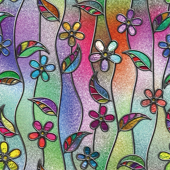 3D WINDOW FILM PRIVACY VINYL FROSTED WINDOW FILM NOGLUE STAINED GLASS WINDOW FILM REMOVABLE FLORAL PATTERNED STATIC CLING FILMS FOR ROOM DECOR BATHROOM KIDS ROOM BEDROOM DOOR 445 X 200 CM