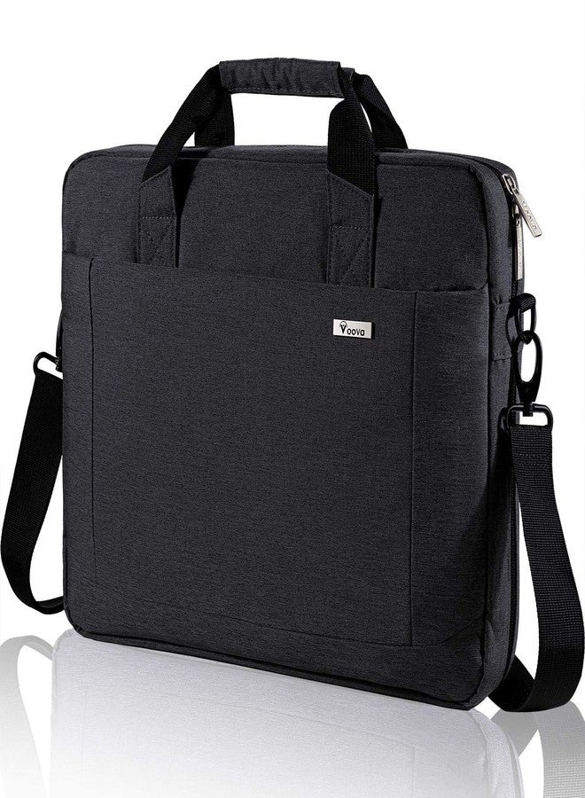 Voova Laptop Bag Case 17 17.3 Inch Computer Sleeve Messenger Bag with Shoulder Strap Expandable Waterproof Large Capacity Business Briefcase for Work Travel Fit 17-18” Laptop, Men Women, Black - Image 1