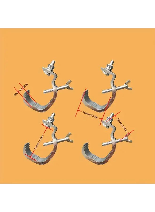 Set Of 4 Aluminum Alloy Stage Light Hooks Suitable For Par Lights Beam Lights Moving Head Lights And Brackets Easy To Install Pipe Diameter 32mm To 52mm - Image 2