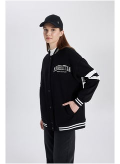 DeFacto Woman Regular Fit Bomber Long Sleeve Knitted Cardigan  - Image 4