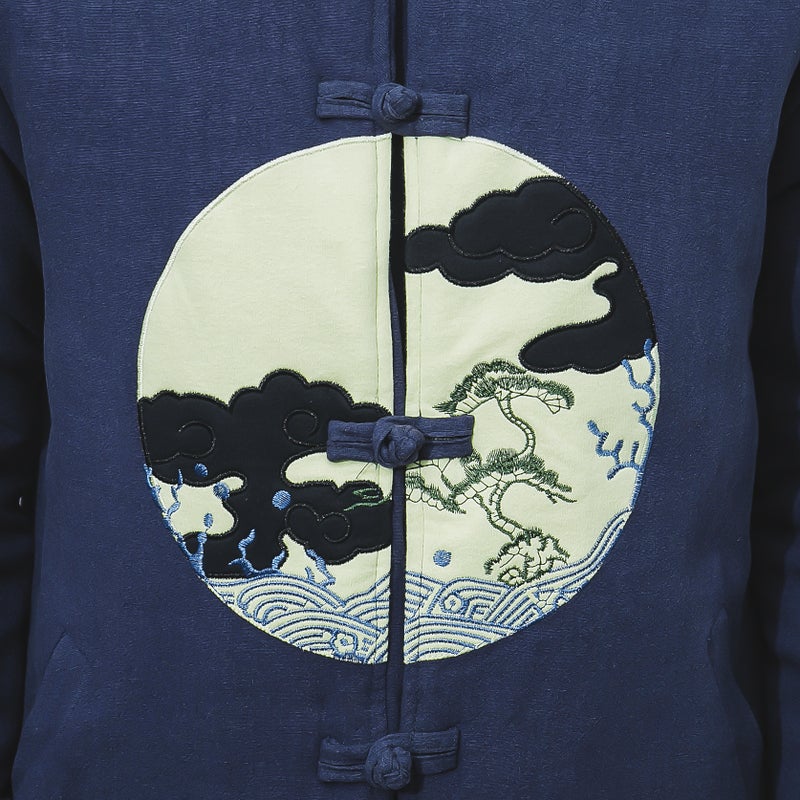 2018 Chinese Style Winter Thickened Cotton-Padded Casual Jacket Men'S Plus Size Buckle Embroidered Cotton-Padded Jacket Men'S Clothing - Image 5