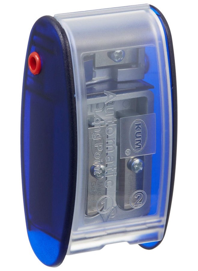 Kum - As2M (1053121) Long Point Sharpener Sharpens In 2 Steps; 2 Spare Blades Includes. With Lead Pointers For 2 Mm And 3.2 Mm. Blue Only - Image 1