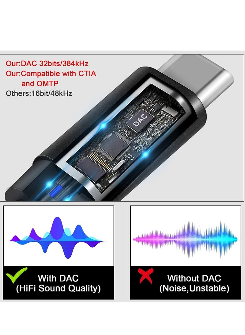 SYOSI Audio Adapter, USB Type C to Aux Audio Jack Cable with PD 60W Fast Charging USB C to 3.5MM Headphone Adapter Compatible with for Galaxy S21 S20 More - Image 3