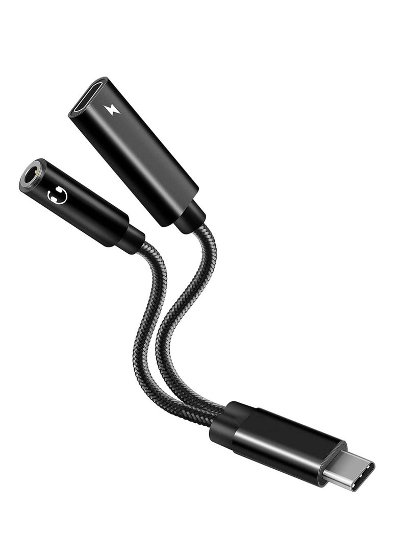 SYOSI Audio Adapter, USB Type C to Aux Audio Jack Cable with PD 60W Fast Charging USB C to 3.5MM Headphone Adapter Compatible with for Galaxy S21 S20 More - Image 1