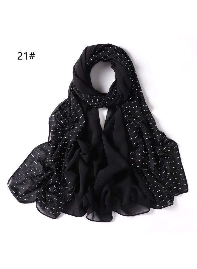 KUYING New Lace Lace Trimmed Edge Solid Pearl Chiffon Long Scarf Single Color Headband Cover Scarf Female 