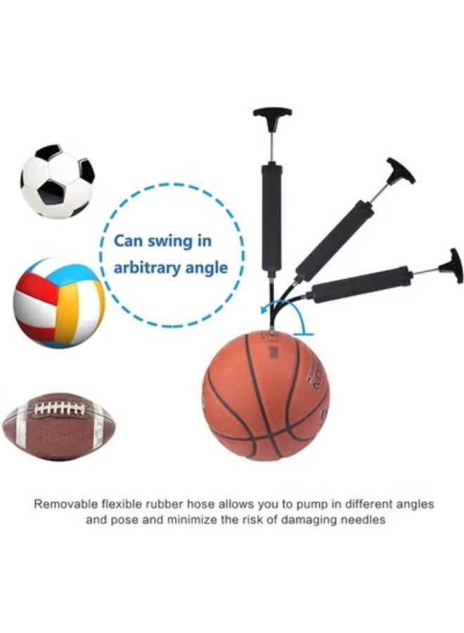 HOMESTAR Portable Hand Air Ball Pump Inflator Kit with Needle, Nozzle, Extension Hose, for Soccer, Basketball, Volleyball, Water Polo, Rugby, Balloon - Image 3