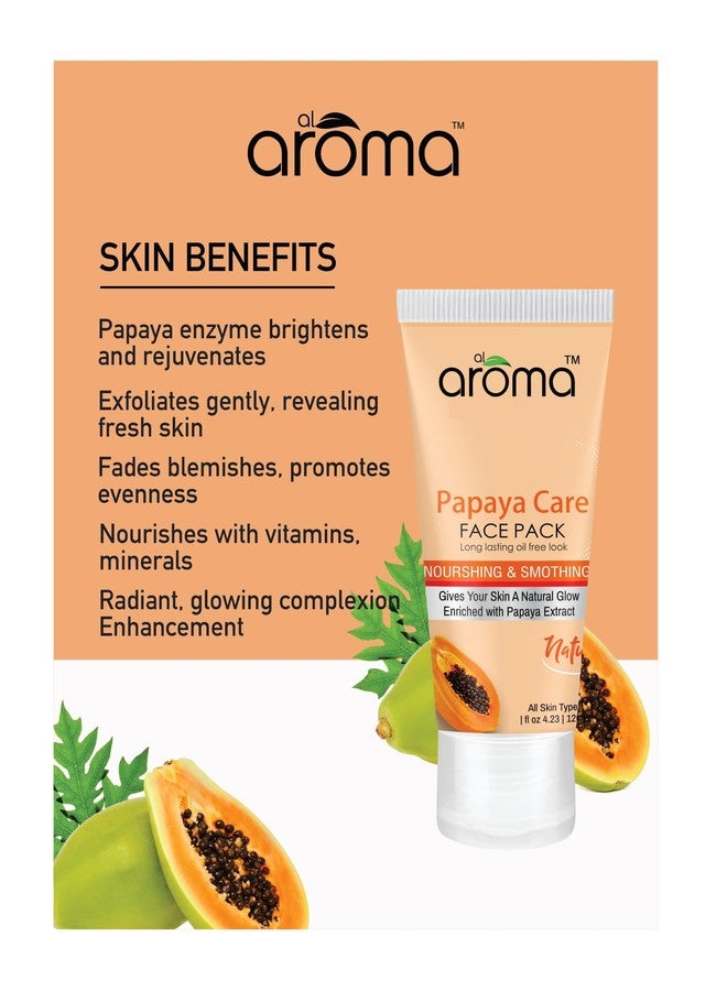ALAROMALEAFS قناع الوجه ألاروما للعناية بالبابايا، مضاد للبقع، مزيل للتصبغات، مناسب لجميع أنواع البشرة، 120 غرام - Image 2
