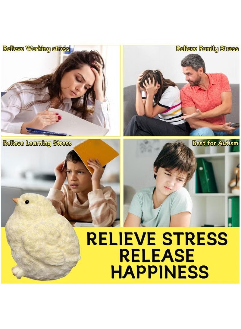 نيكساستِك 【سيليكون غذائي】 4 قطع مجموعة ألعاب كتاكيت لطيفة قابلة للعصر، ألعاب لتخفيف التوتر والإلهاء بارتداد بطيء، هدايا حفلات الأطفال، تخفيف قلق الكبار، ألعاب حسية مصنوعة يدويًا - Image 5