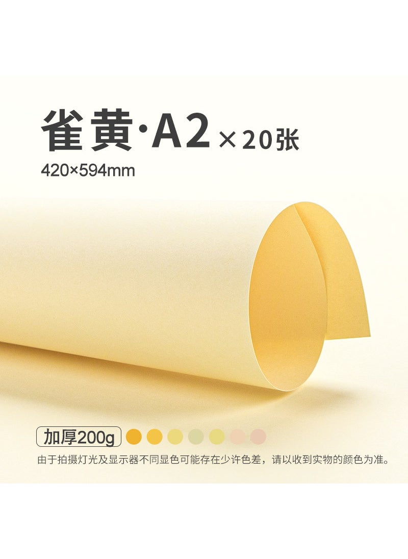 Generic Thick A4 Yellow Cardstock for DIY Arts Craft Paper A3 A2 [Bird Yellow] 20 