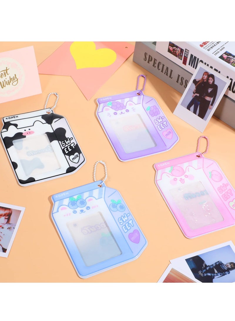 Y&D SYOSI, 8 Pcs Kpop Photocard Holder Keychain, 4.4x3.2 Inch Cardholder Plastic Cover, Kawaii Korean Star Card Covers Key Chain, Lovely Sleeves for Cards Photos  - Image 3