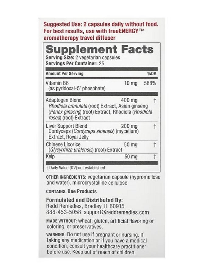 REDD REMEDIES TrueEnergy 50 Vegetarian Capsules  - Image 2