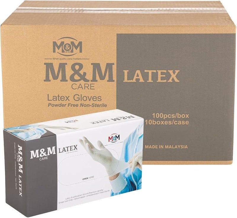 إم آند إم كير قفازات لاتكس طبية من ماركة M&M CARE، قوية وآمنة وناعمة، خالية من البودرة، للاستخدام في العيادات والمستشفيات والمنزل - Image 5