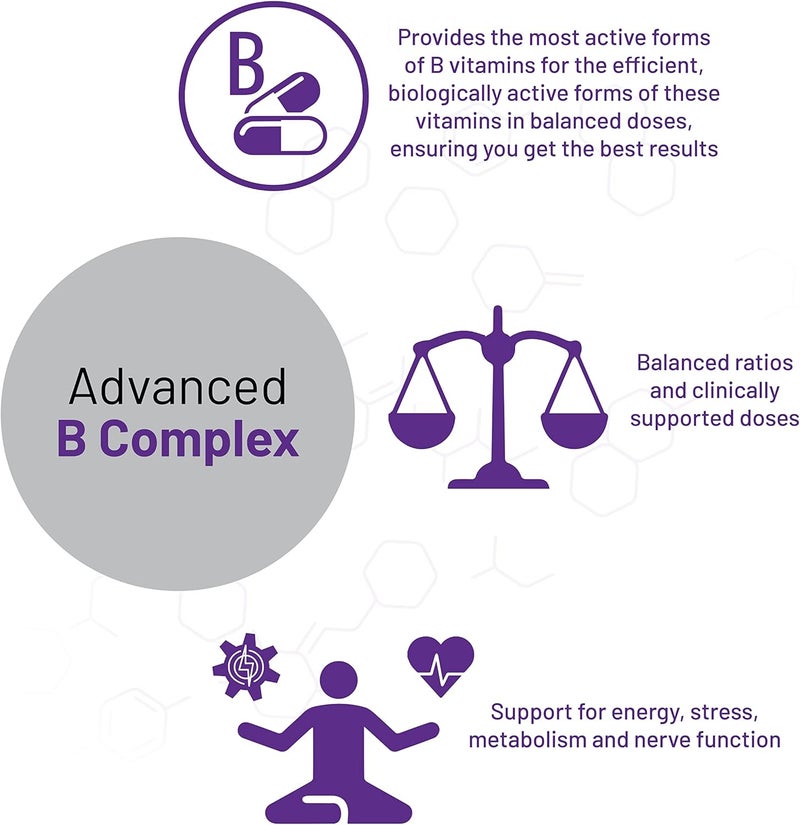 AOR Advanced B Complex Multivitamin Support for Energy Stress and Metabolism Dietary Supplement 90 Capsules 90 Servings - Image 4